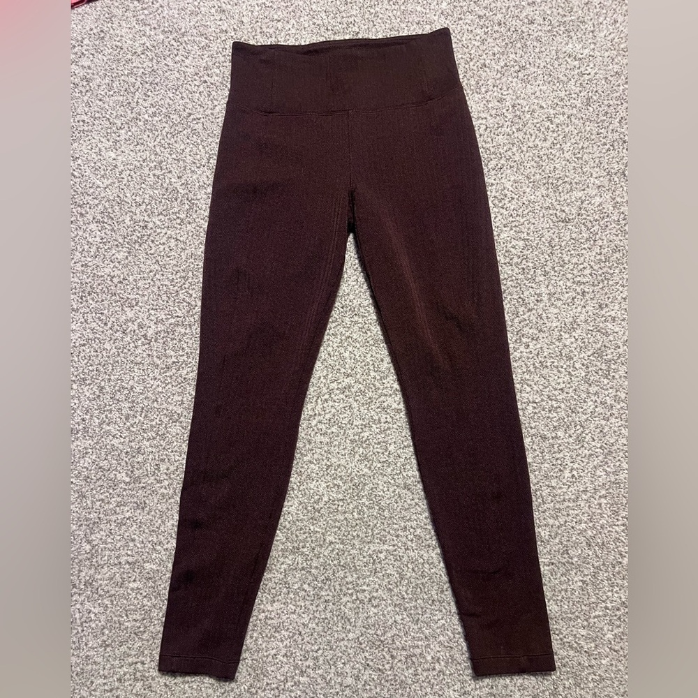Athleta Burgundy High-Waisted Leggings